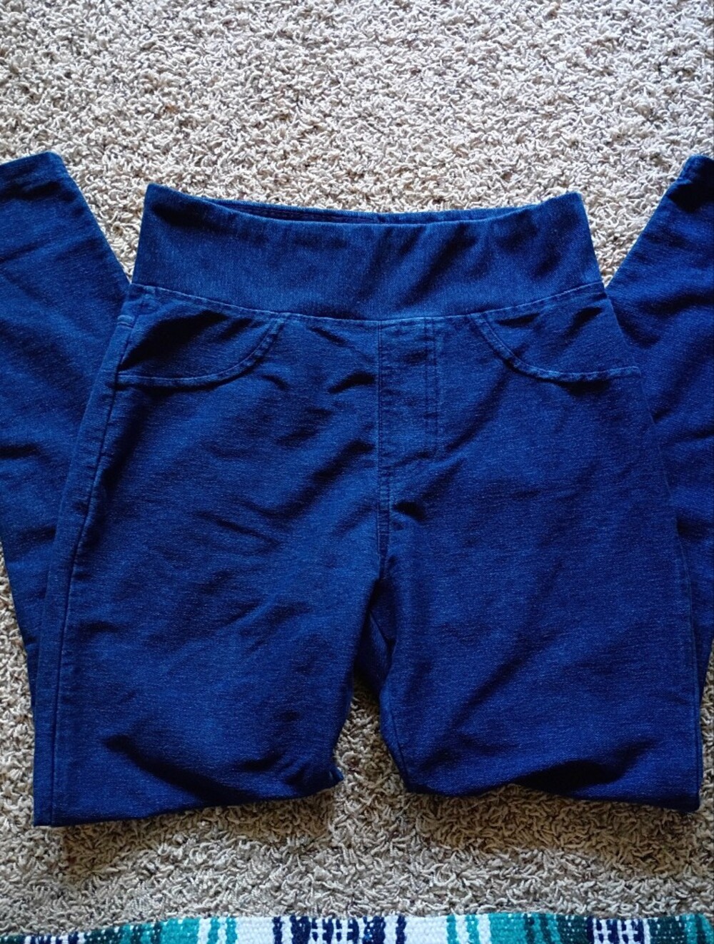 Navy Women's Pull On Denim Leggings